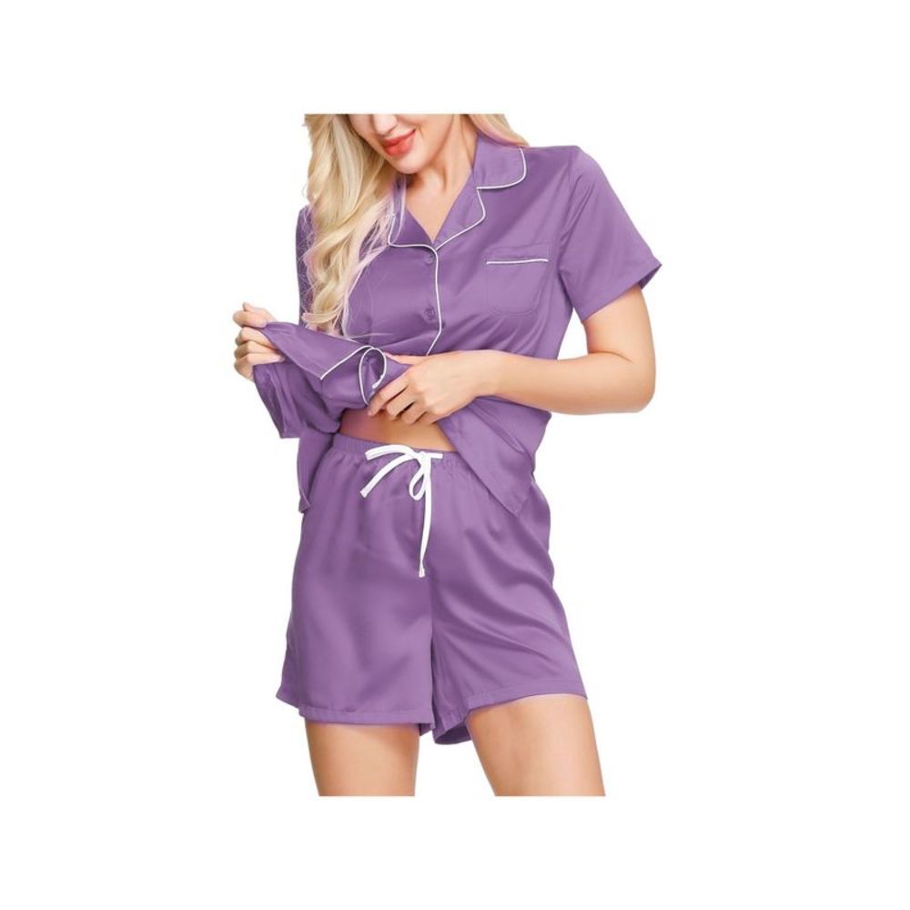 INK + IVY Purple Short Sleeve Button Up S